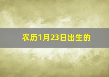 农历1月23日出生的