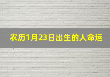 农历1月23日出生的人命运