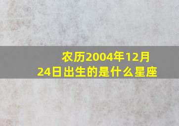 农历2004年12月24日出生的是什么星座