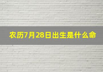 农历7月28日出生是什么命