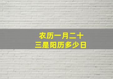 农历一月二十三是阳历多少日