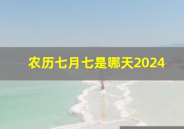 农历七月七是哪天2024