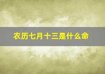 农历七月十三是什么命