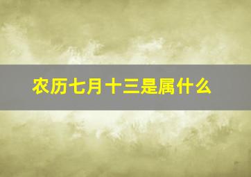 农历七月十三是属什么