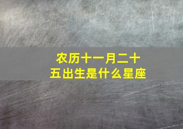 农历十一月二十五出生是什么星座