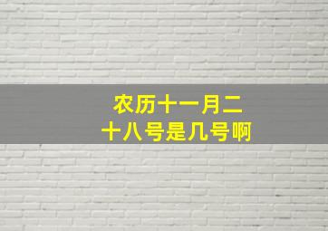 农历十一月二十八号是几号啊