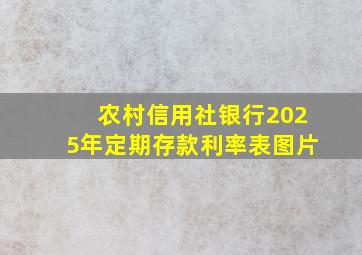 农村信用社银行2025年定期存款利率表图片