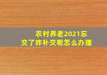 农村养老2021忘交了咋补交呢怎么办理