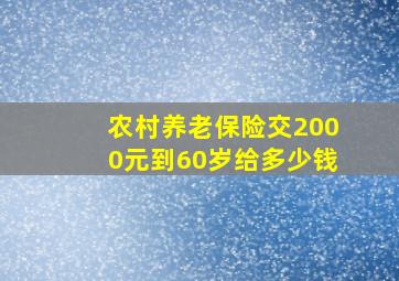 农村养老保险交2000元到60岁给多少钱