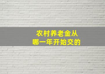 农村养老金从哪一年开始交的