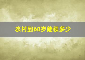 农村到60岁能领多少