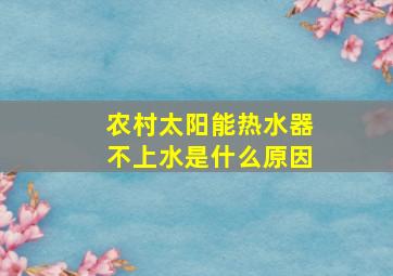 农村太阳能热水器不上水是什么原因