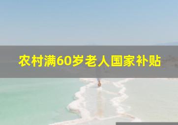 农村满60岁老人国家补贴