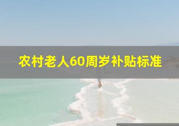 农村老人60周岁补贴标准