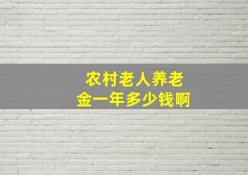 农村老人养老金一年多少钱啊