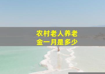 农村老人养老金一月是多少