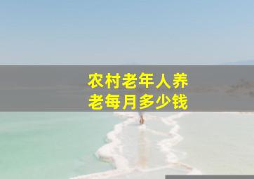 农村老年人养老每月多少钱