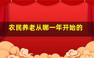 农民养老从哪一年开始的