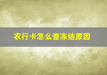 农行卡怎么查冻结原因