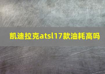 凯迪拉克atsl17款油耗高吗