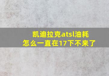 凯迪拉克atsl油耗怎么一直在17下不来了