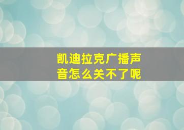 凯迪拉克广播声音怎么关不了呢