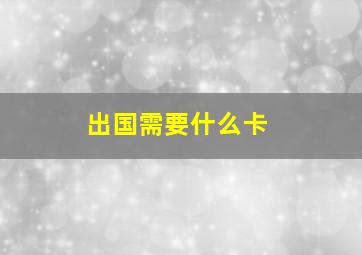 出国需要什么卡