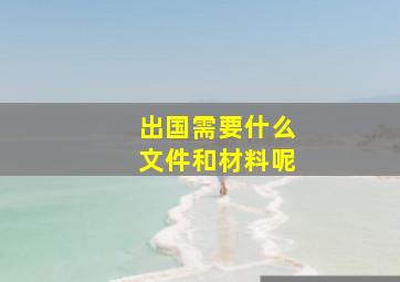 出国需要什么文件和材料呢