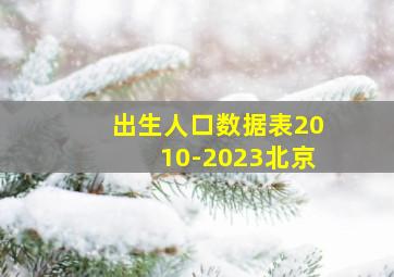 出生人口数据表2010-2023北京