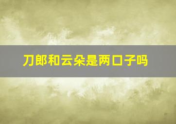 刀郎和云朵是两口子吗