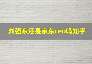 刘强东还是京东ceo吗知乎