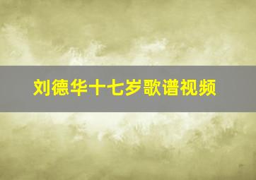 刘德华十七岁歌谱视频