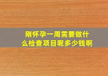 刚怀孕一周需要做什么检查项目呢多少钱啊