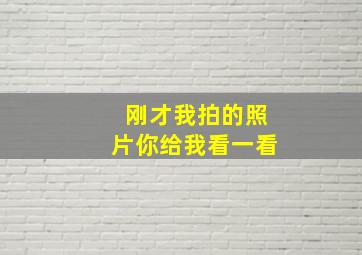 刚才我拍的照片你给我看一看