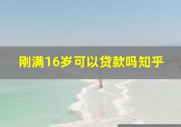 刚满16岁可以贷款吗知乎