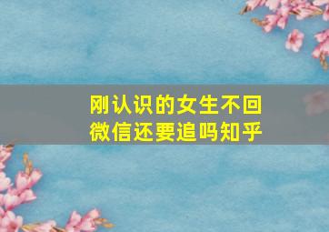 刚认识的女生不回微信还要追吗知乎