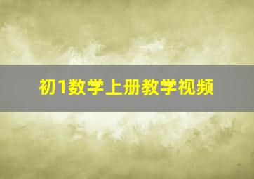 初1数学上册教学视频