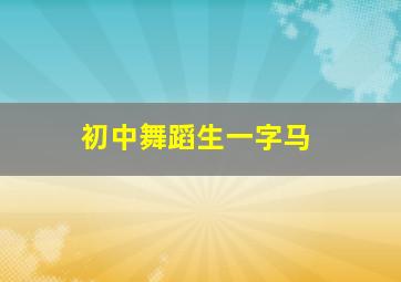 初中舞蹈生一字马