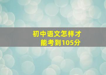 初中语文怎样才能考到105分