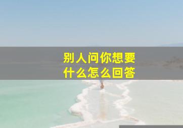 别人问你想要什么怎么回答