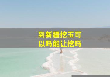 到新疆挖玉可以吗能让挖吗