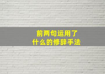 前两句运用了什么的修辞手法