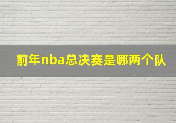 前年nba总决赛是哪两个队