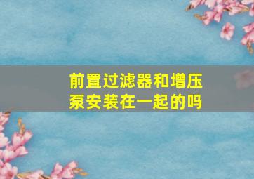 前置过滤器和增压泵安装在一起的吗