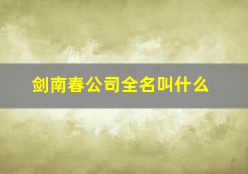 剑南春公司全名叫什么