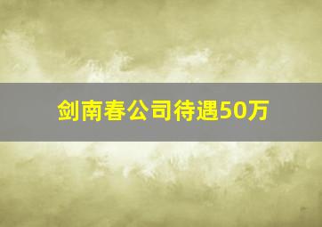 剑南春公司待遇50万