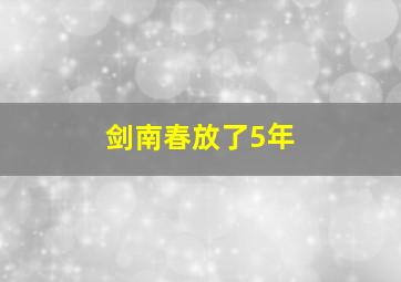 剑南春放了5年