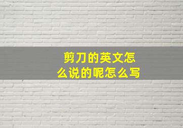 剪刀的英文怎么说的呢怎么写