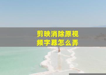 剪映消除原视频字幕怎么弄