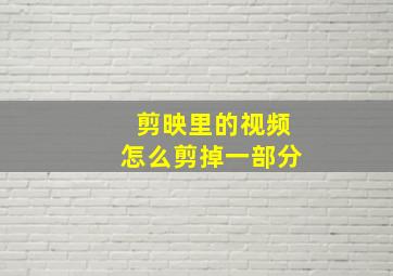 剪映里的视频怎么剪掉一部分